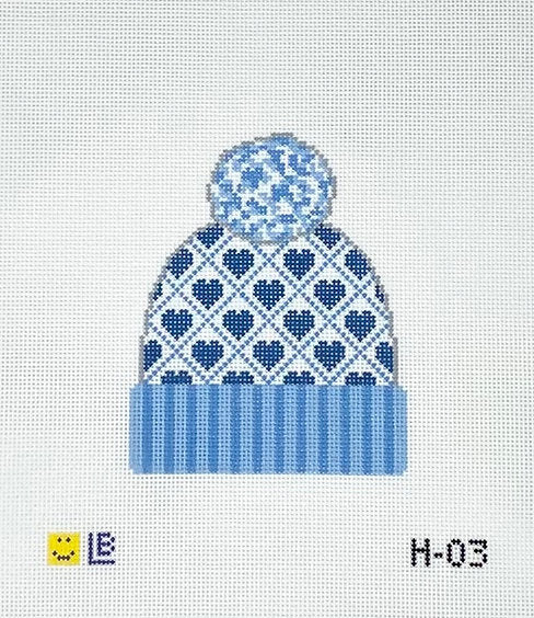 H-03 Blue Heart Beanie