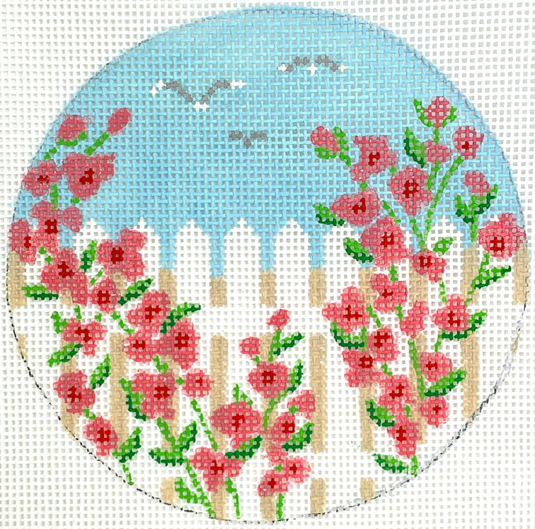 INSMC-37 Planet Earth & Lee 4” Round – Rose Covered Picket Fence