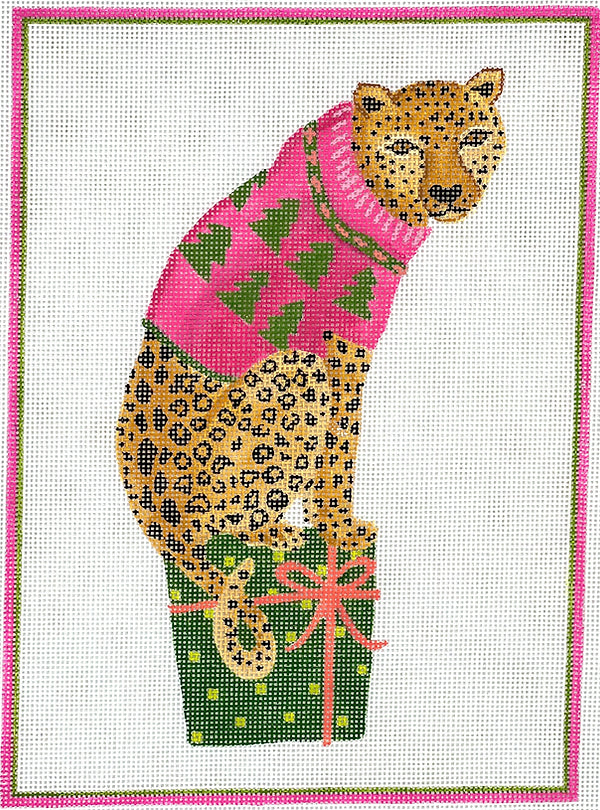 LB-P-02 Party Animal Cheetah with Gifts & Pink Sweater