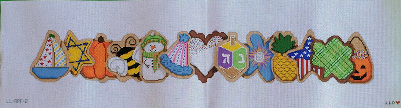 LL-APR-2 Holiday Cookies Apron Row -- Hanukkah