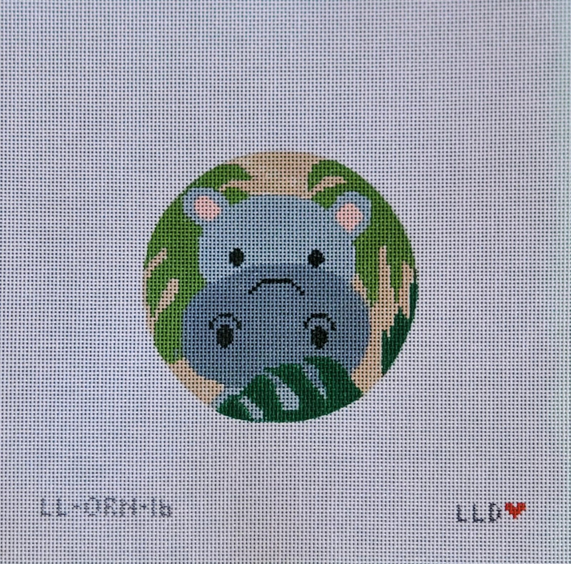 LL-ORN-16 Hippo Ornament Round