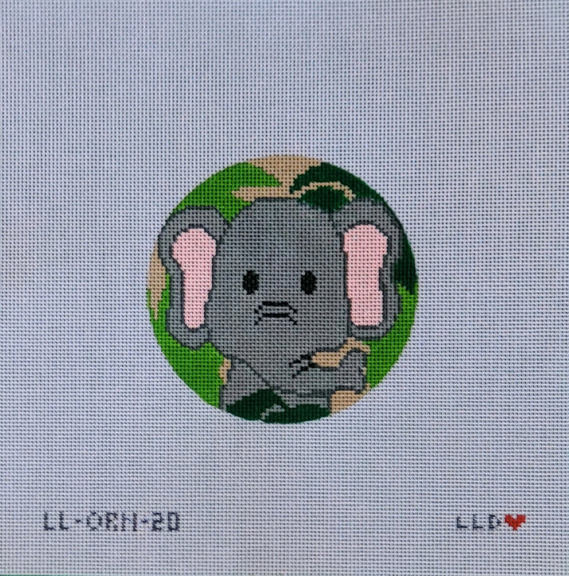 LL-ORN-20 Elephant Ornament Round