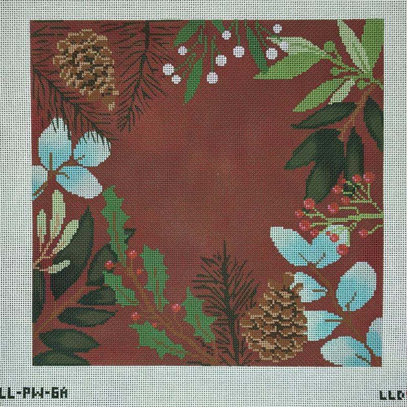 LL-PW-6a Red Botanical Pillow Blank - Large*