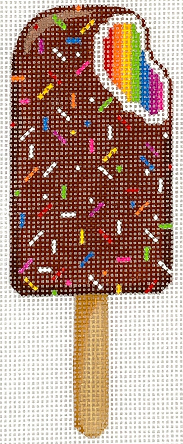 OM-293 Rainbow Chocolate Covered Ice Cream Bar w/ Sprinkles