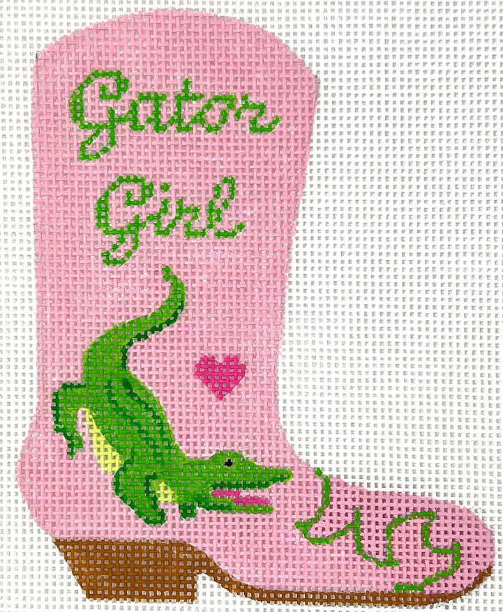 OM-391 “Gator Girl” w/ Green Gator on Soft Pink