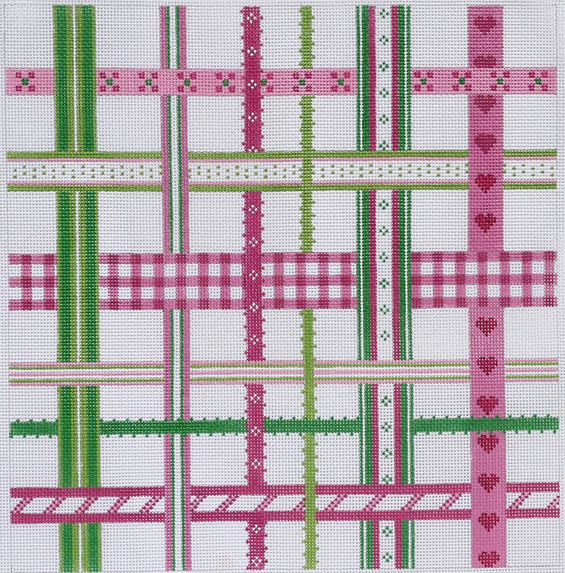 PL-03 - Woven Ribbons – pinks & greens