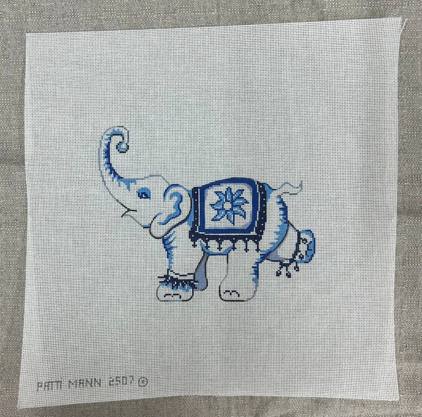 2507-PP-Single elephant with floral blanket