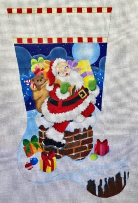 HO2322 ROOFTOP SANTA STOCKING