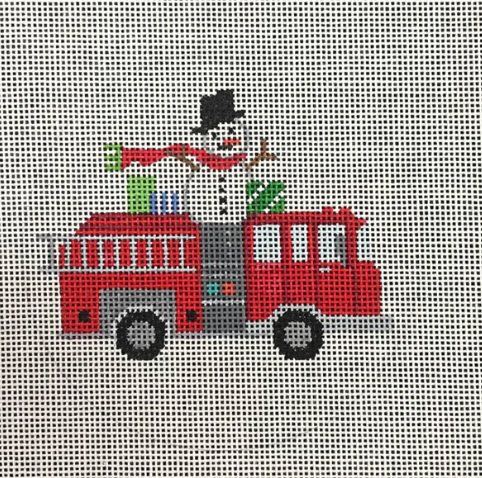 AL-068-Firetruck with Snowman