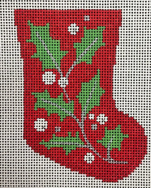 AL-086-Holly Leaf Mini Stocking