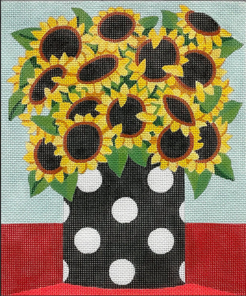 AP4820  SUNFLOWERS & POLKA DOTS