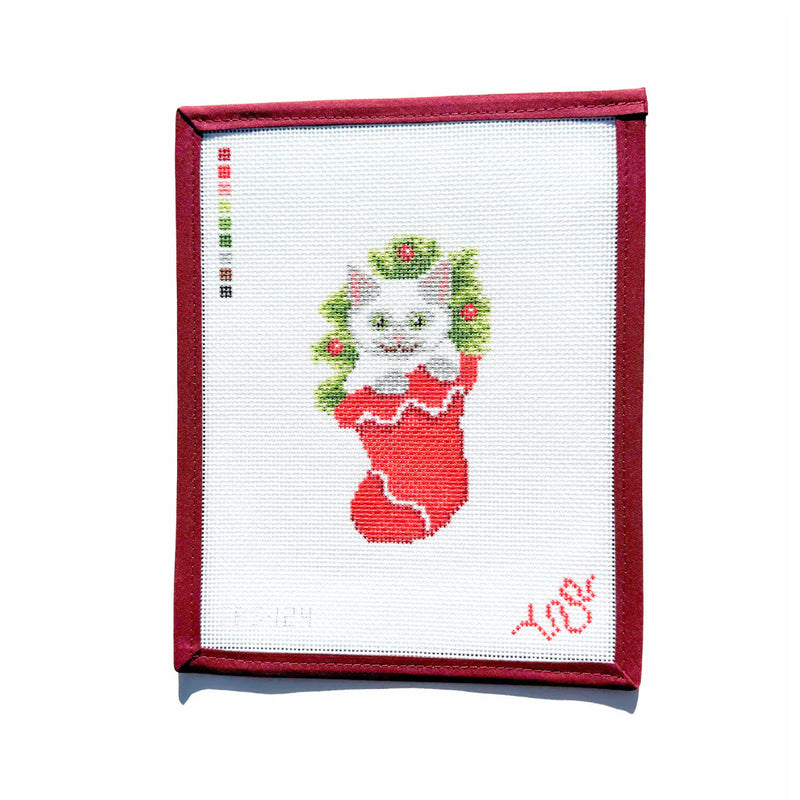 SBS124 White Kitten Stocking