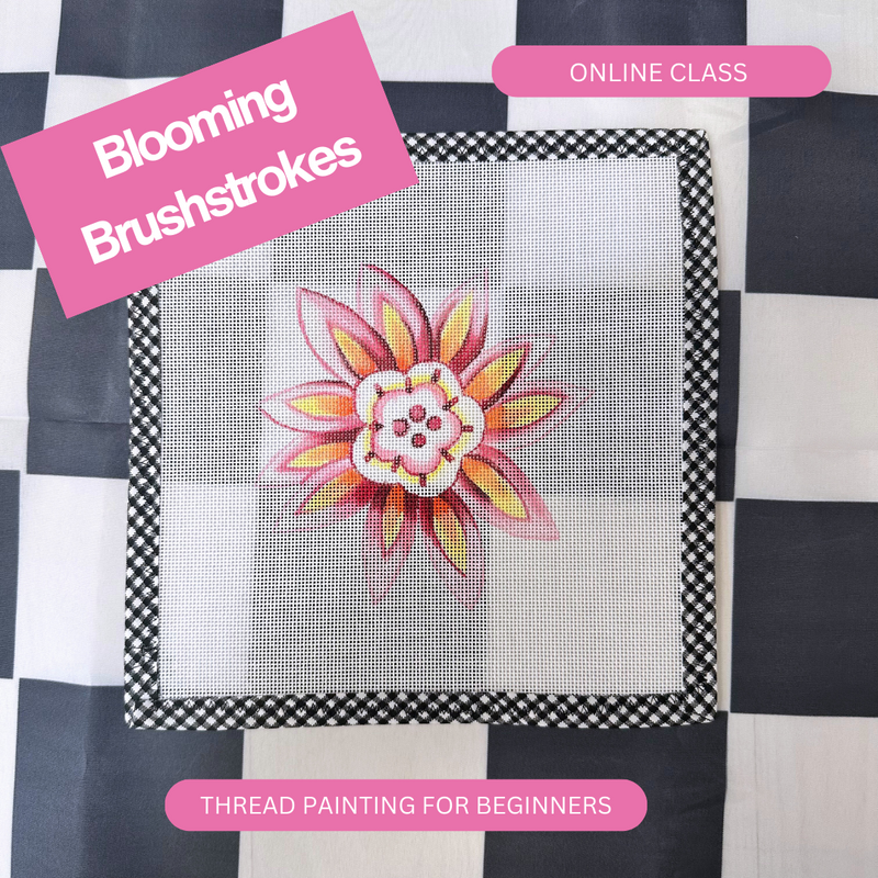 Blooming Brushstrokes: Thread Painting Flower Class