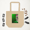 Floral Skull on Green Eco Tote Bag