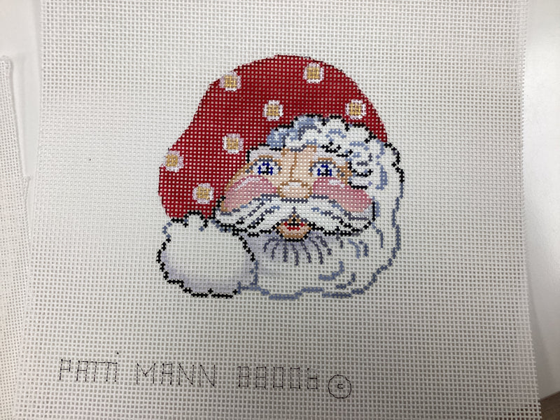 88006-CHR-Santa face with red/white dot hat on