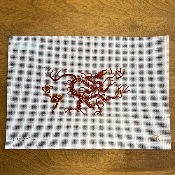 TGS14  Chinoiserie Dragon - Red