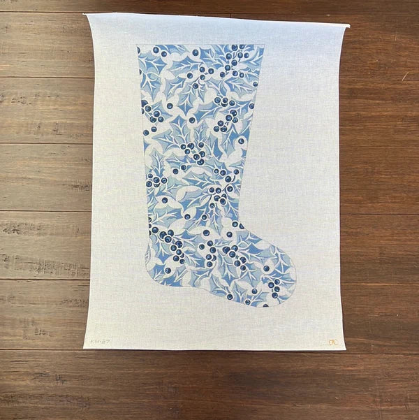 KW27  Blue Holly Stocking