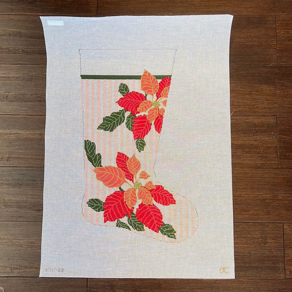 KW22  Poinsettia Stocking