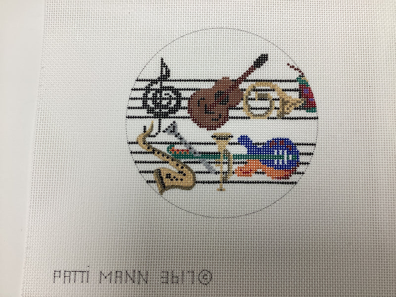 round ornament, music 3617