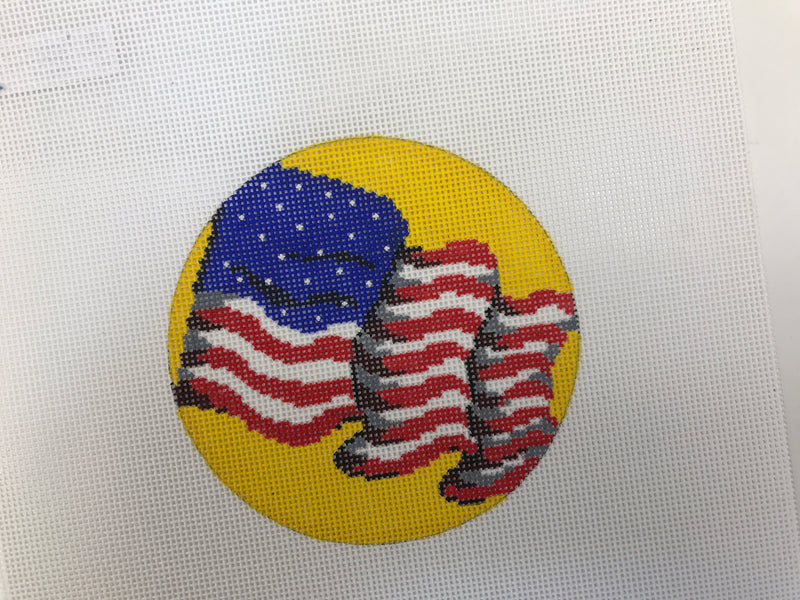 7393-USA-round ornament, flag