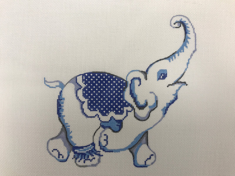 2506-PP-Single elephant with polka dot blanket