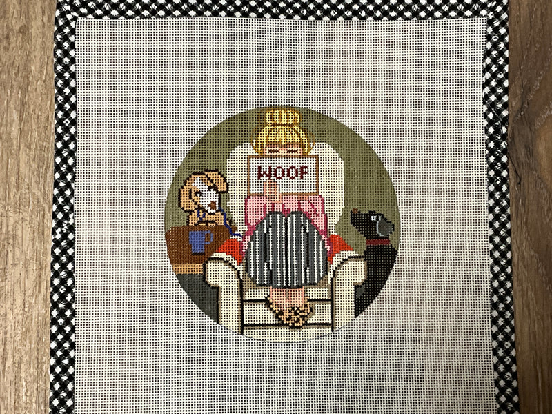 GE-GS200 Stitching Girl Round with Dogs