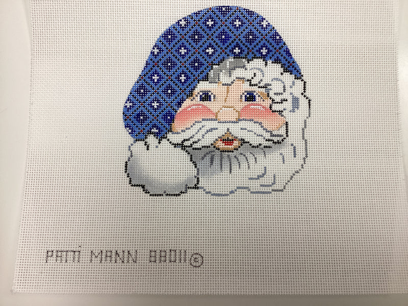 88011-CHR-Santa face with blue/white pattern hat