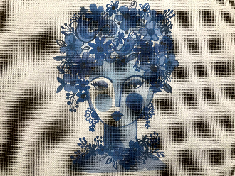 ECT925A Head with Blue Flowers