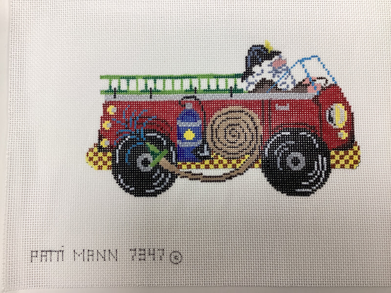 orn. firetruck/Santa 7346