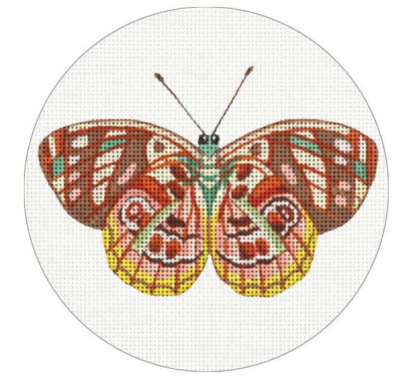 MLT746A  BROWN/PINK BUTTERFLY ORNAMENT