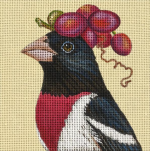 VS416B  THOMAS-GROSBEAK W/GRAPES