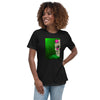 Floral Skull on Green Women's Relaxed T-Shirt