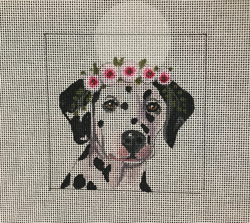 Dalmatian with Floral Crown