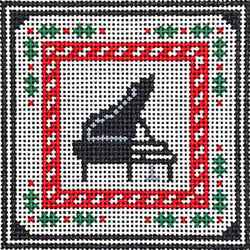 ornament, 4" square, piano 11614