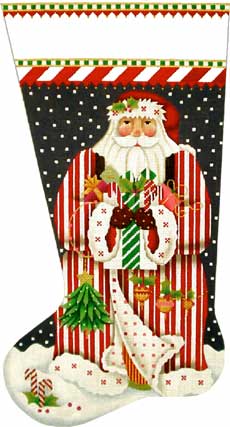 0205LL Candy Cane Claus Sock