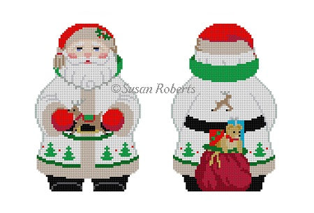 1254 - White Tree Coat Santa, 2 sided