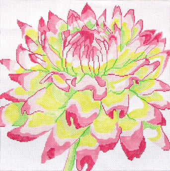 139B-29 Simple Flowers Pink and Green Mum