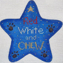 star ornament, Red, White and CHEW 22111