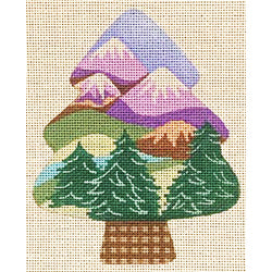 tree shaped orn., mountains. 22301