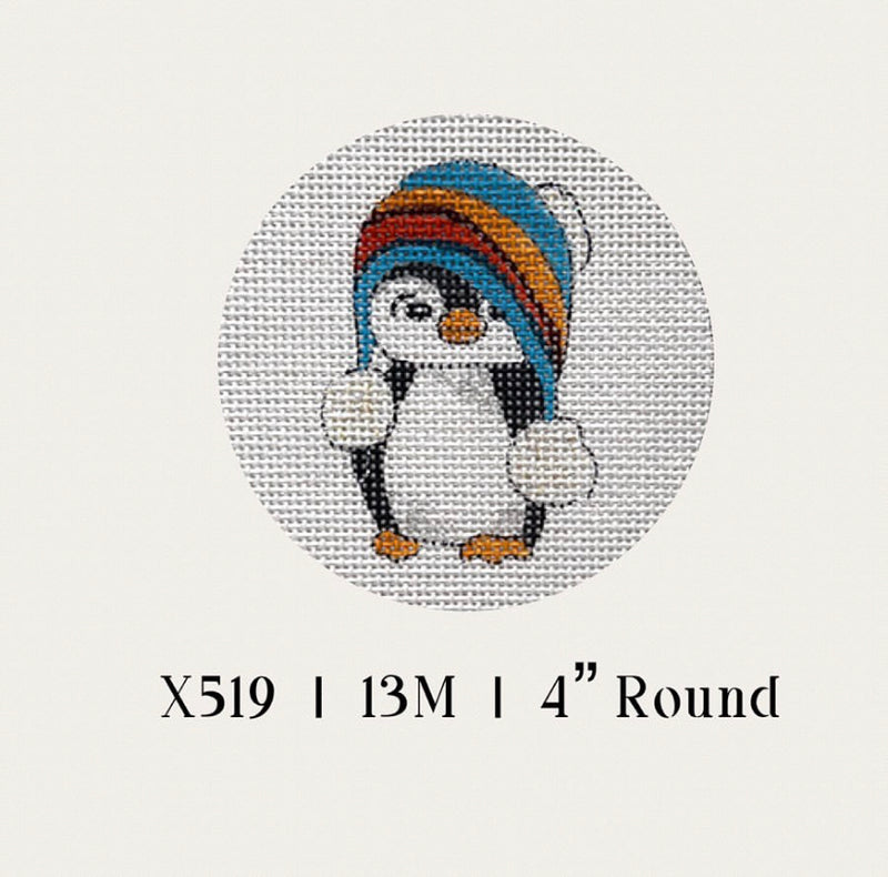 X519 Penguin in stocking cap ornament