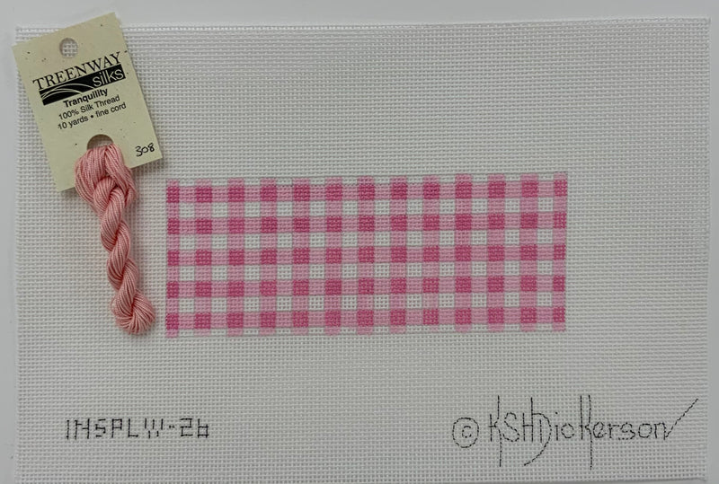 INSPLW-26 - Planet Earth Ladies Credit Card Holder Insert – gingham – pinks w/ grass green letter