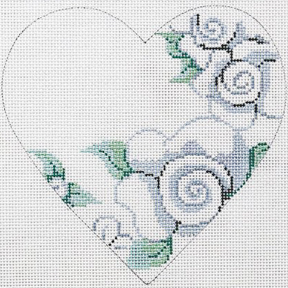 heart, white roses 40137