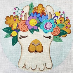 Llama, round with headdress 4202