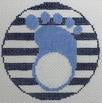 Footprint Blue Monogram Round