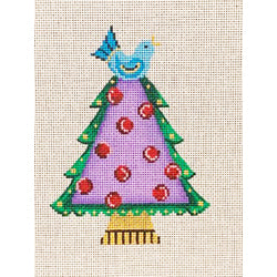 Tree shaped ornament, purple w/ red dots/ Bluebird 85023