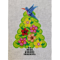 85026-CHR - ornament, hummingbird on tree