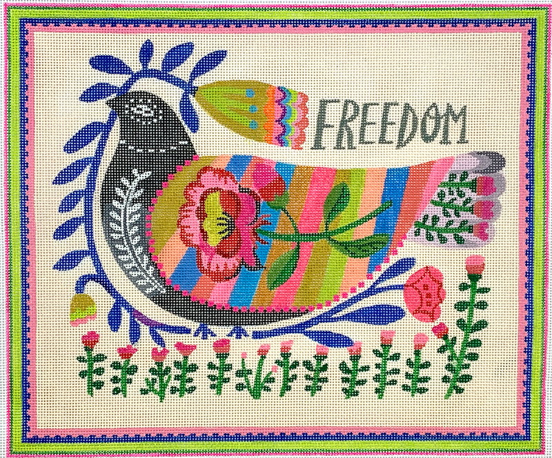 Freedom Dove with Flowers-multi color