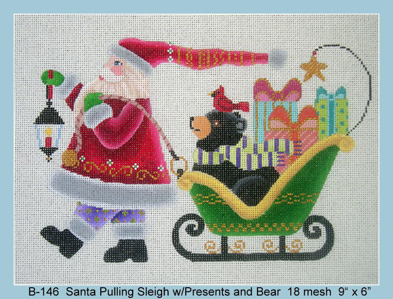 Santa Pulling Sleigh w/Presents
