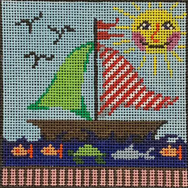 mini sailboat with sun face 9142