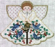 PP996CD - Angel with charms: 4 Calling Birds (cream)